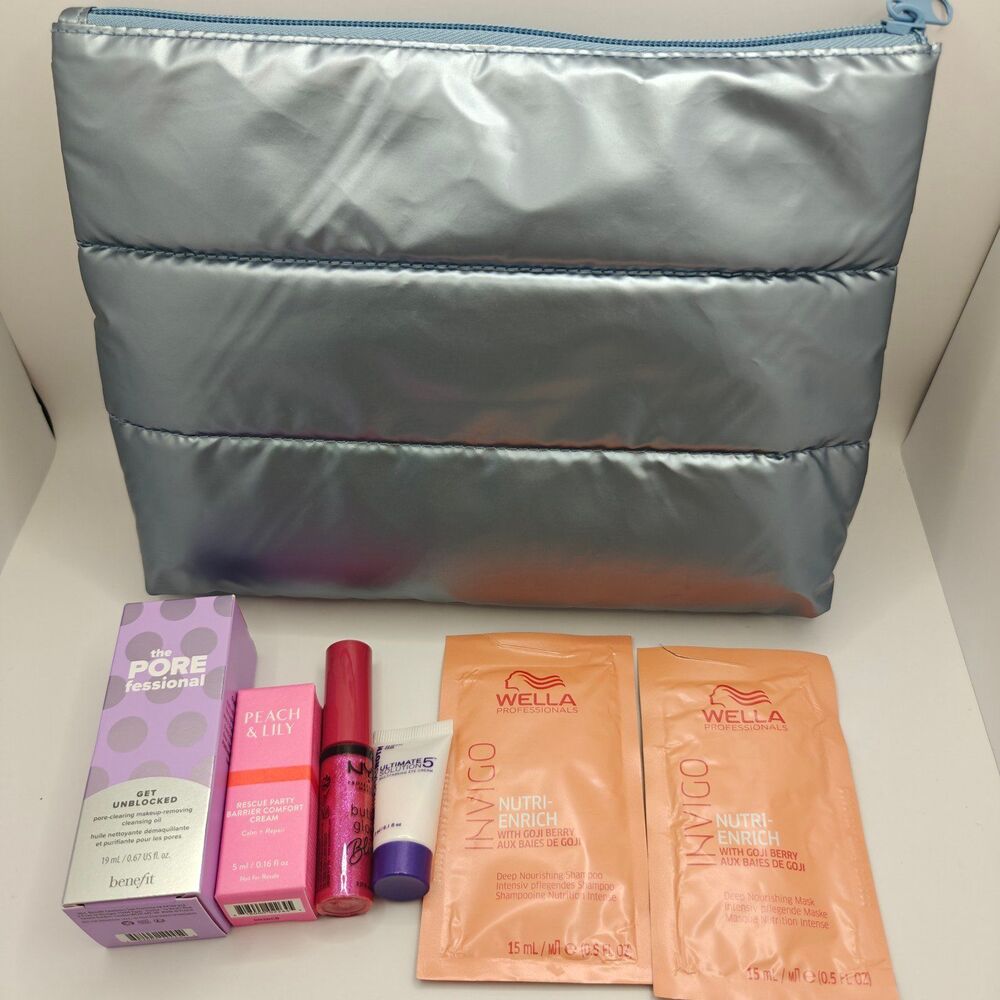 Beauty Bundle Skincare Makeup Set w/ Bag Peach & Lily NYX More